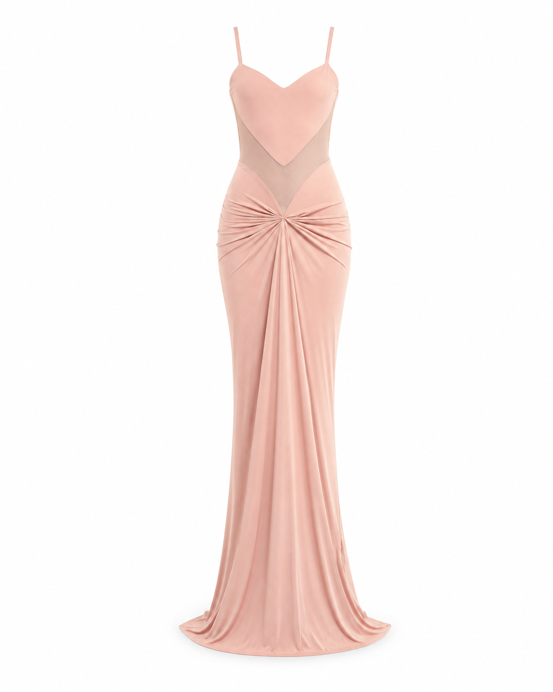 Puget Draped Mesh Gown