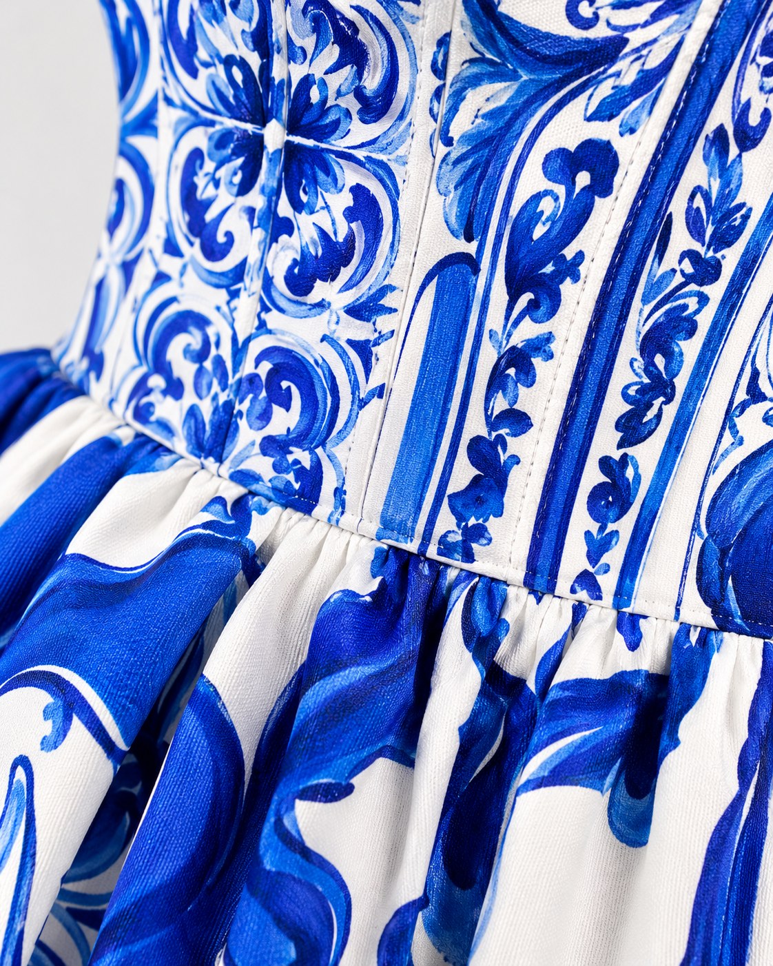 Menton Porcelain Print Midi Dress