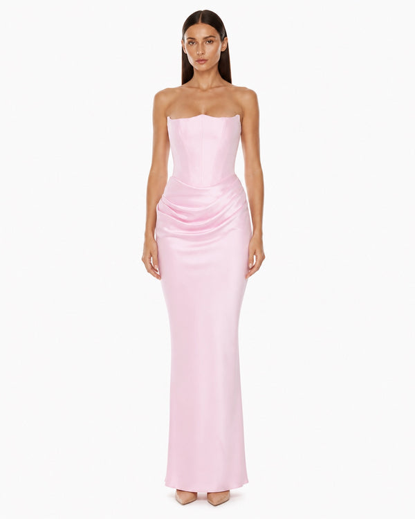La-Môle Pink Gown on model