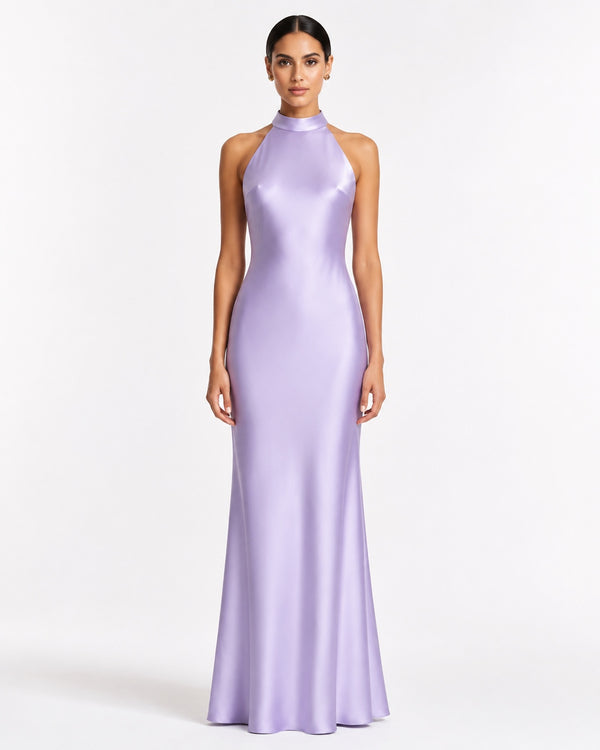 Solliès Satin Gown on model