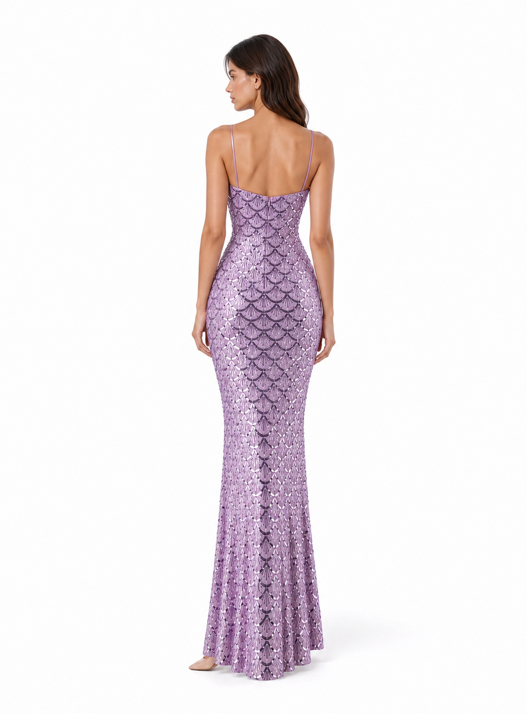 Saorge Sequin Fishtail Gown
