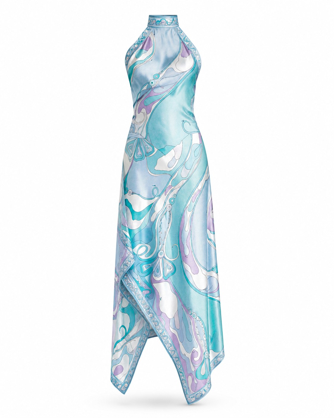 Mandelieu Swirl Halter Maxi Dress