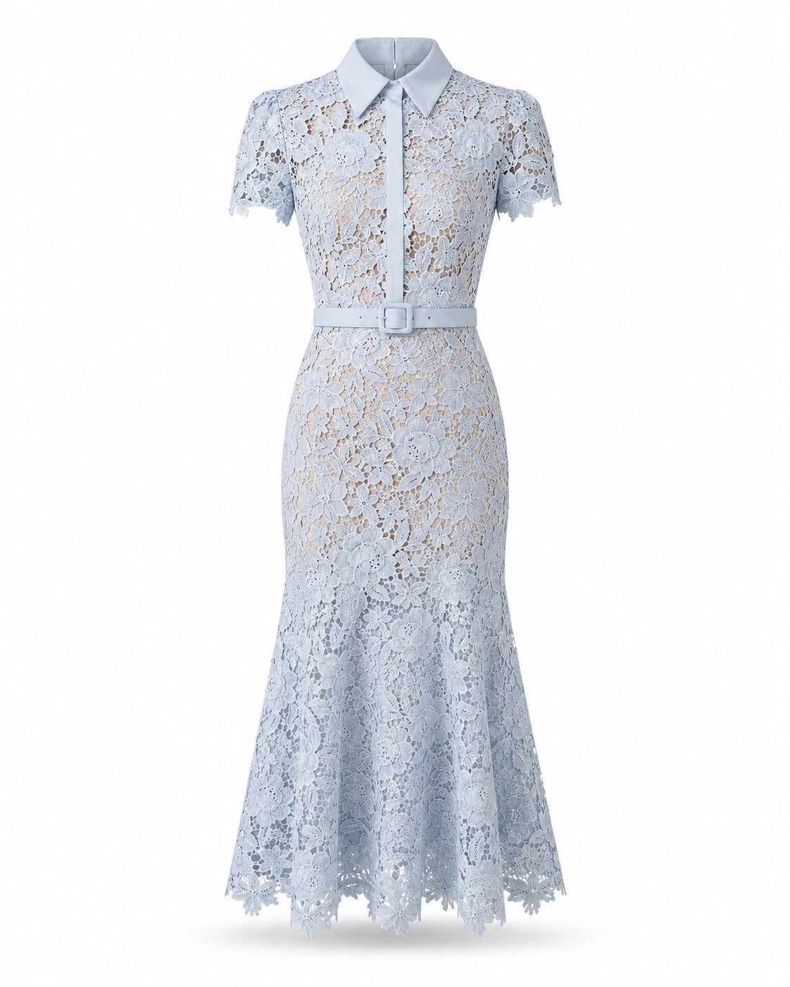 Gorbio Spitzen-Midikleid mit Fischschwanzsaum