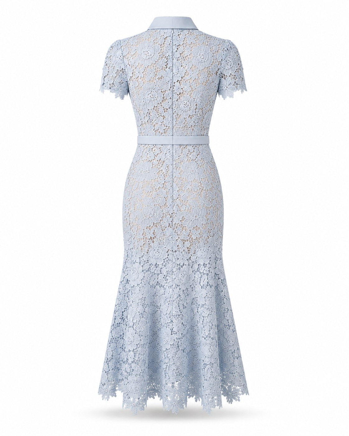 Gorbio Spitzen-Midikleid mit Fischschwanzsaum