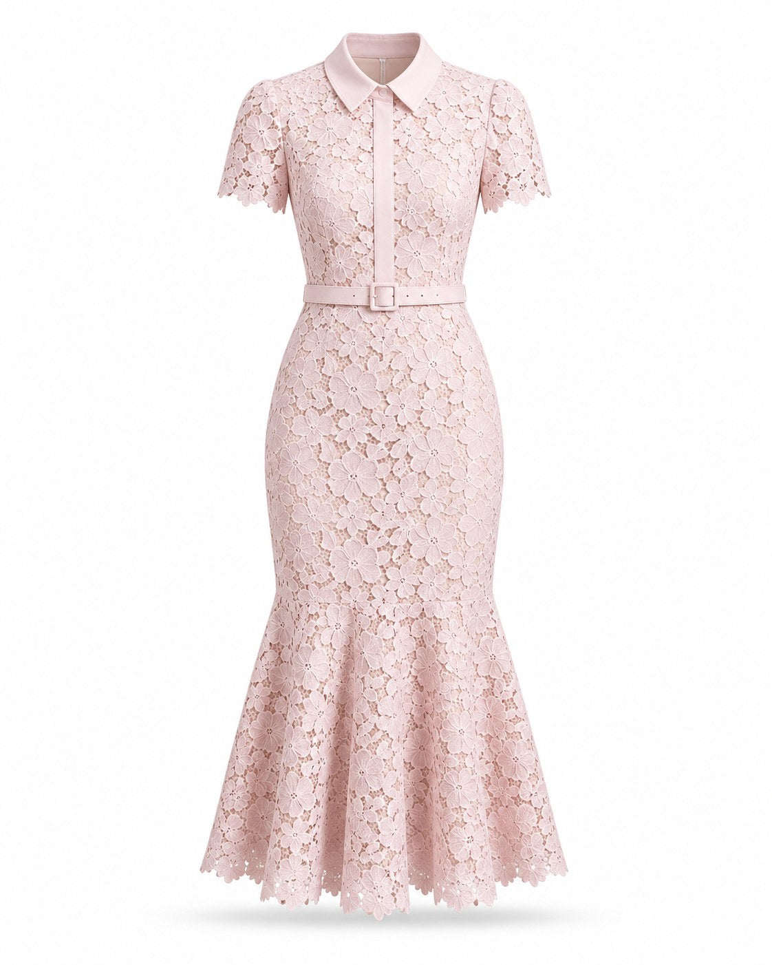 Sospel Spitzen-Midikleid mit Fischschwanzsaum