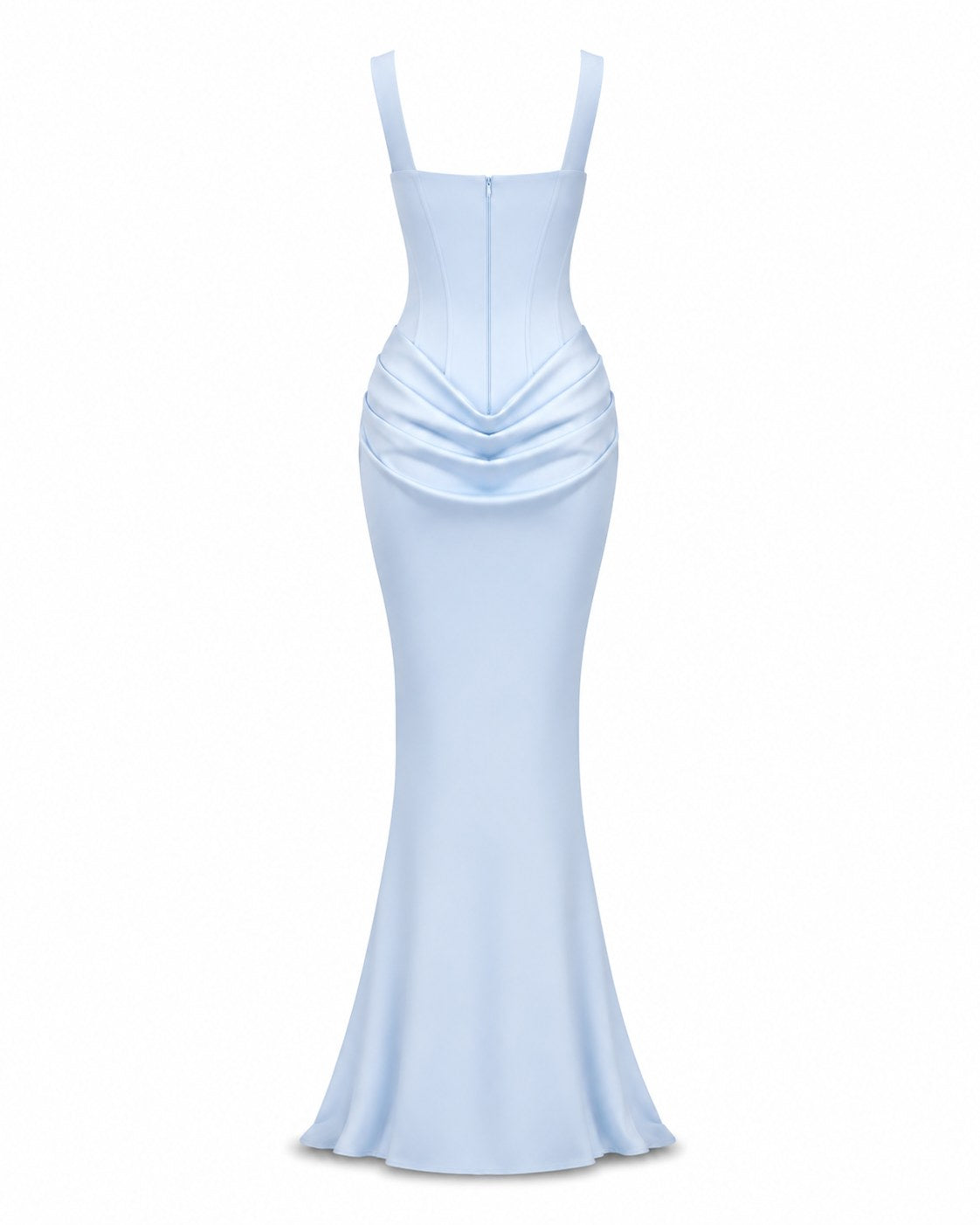Levens Drapiertes Satin-Abendkleid