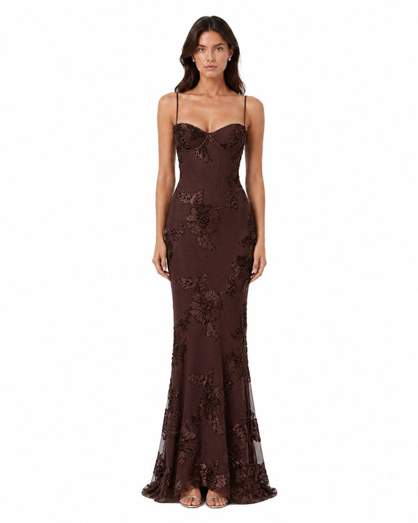 Bargème Floral Gown on model