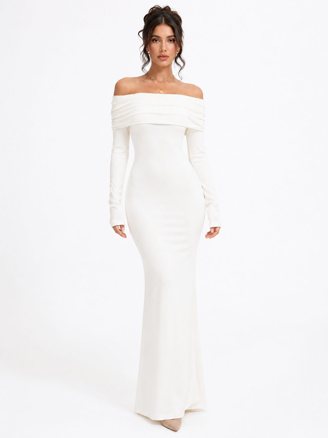 Bardot Off-Shoulder Gown