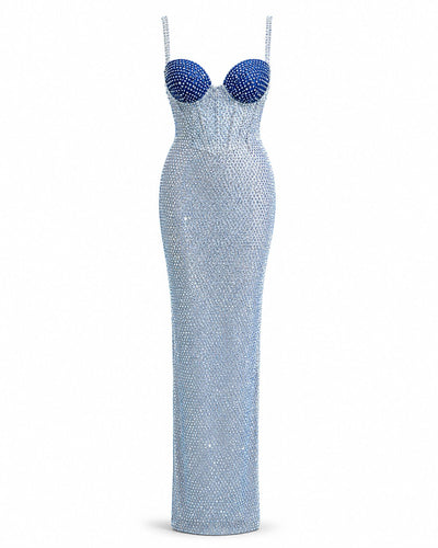 Robe de soirée perlée Céleste