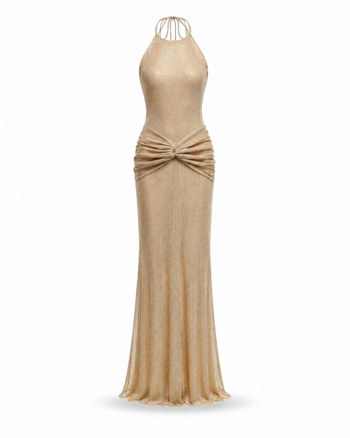 Vestido largo Coursegoules con cuello halter drapeado