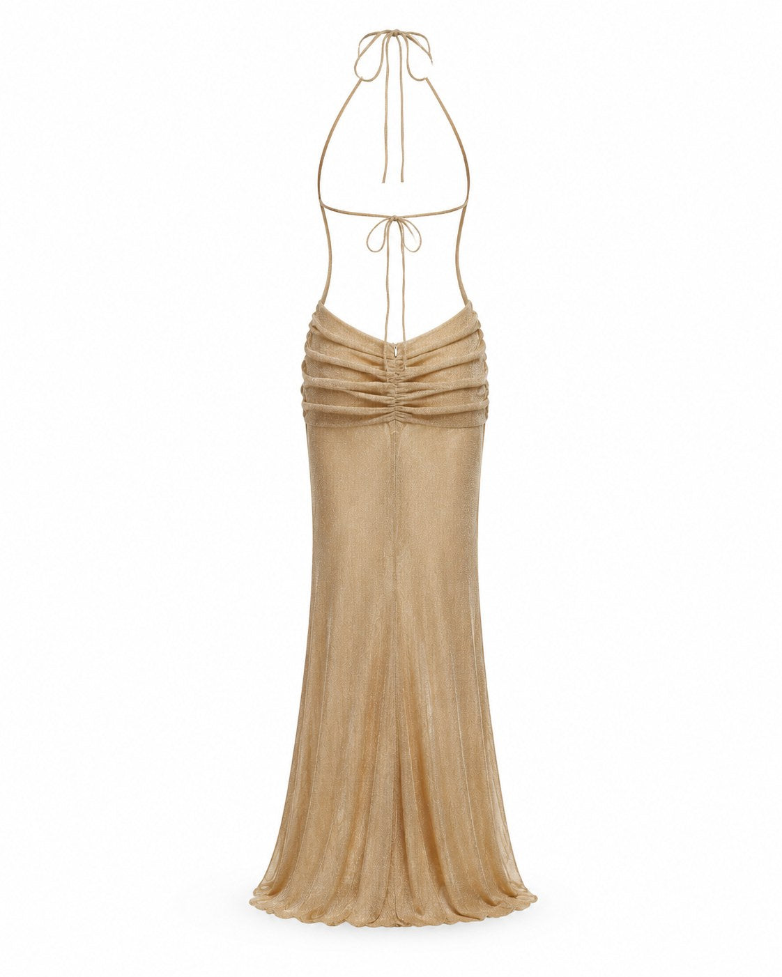 Vestido largo Coursegoules con cuello halter drapeado