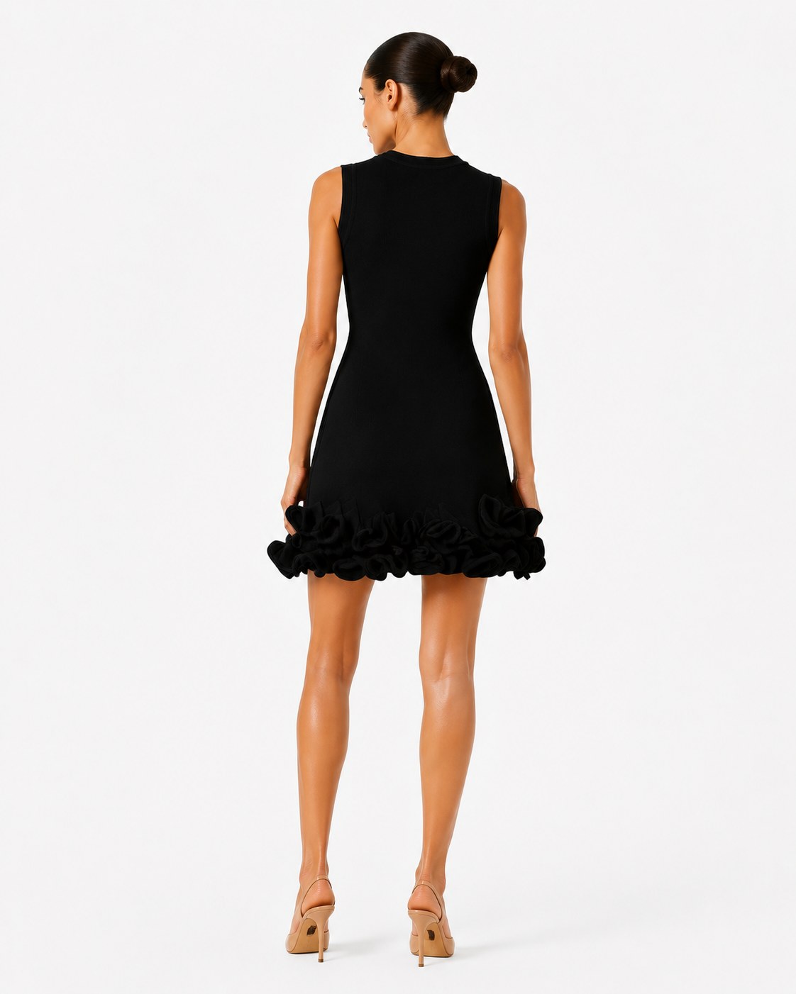 Lorgues Ruffle Knit Mini Dress
