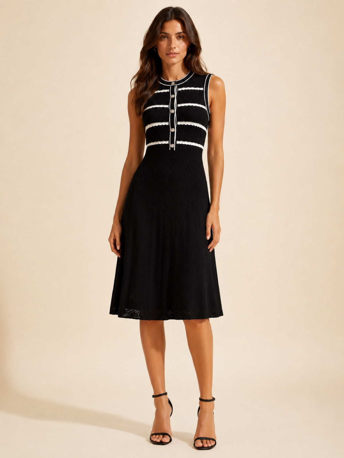 Monaco Striped Midi Dress