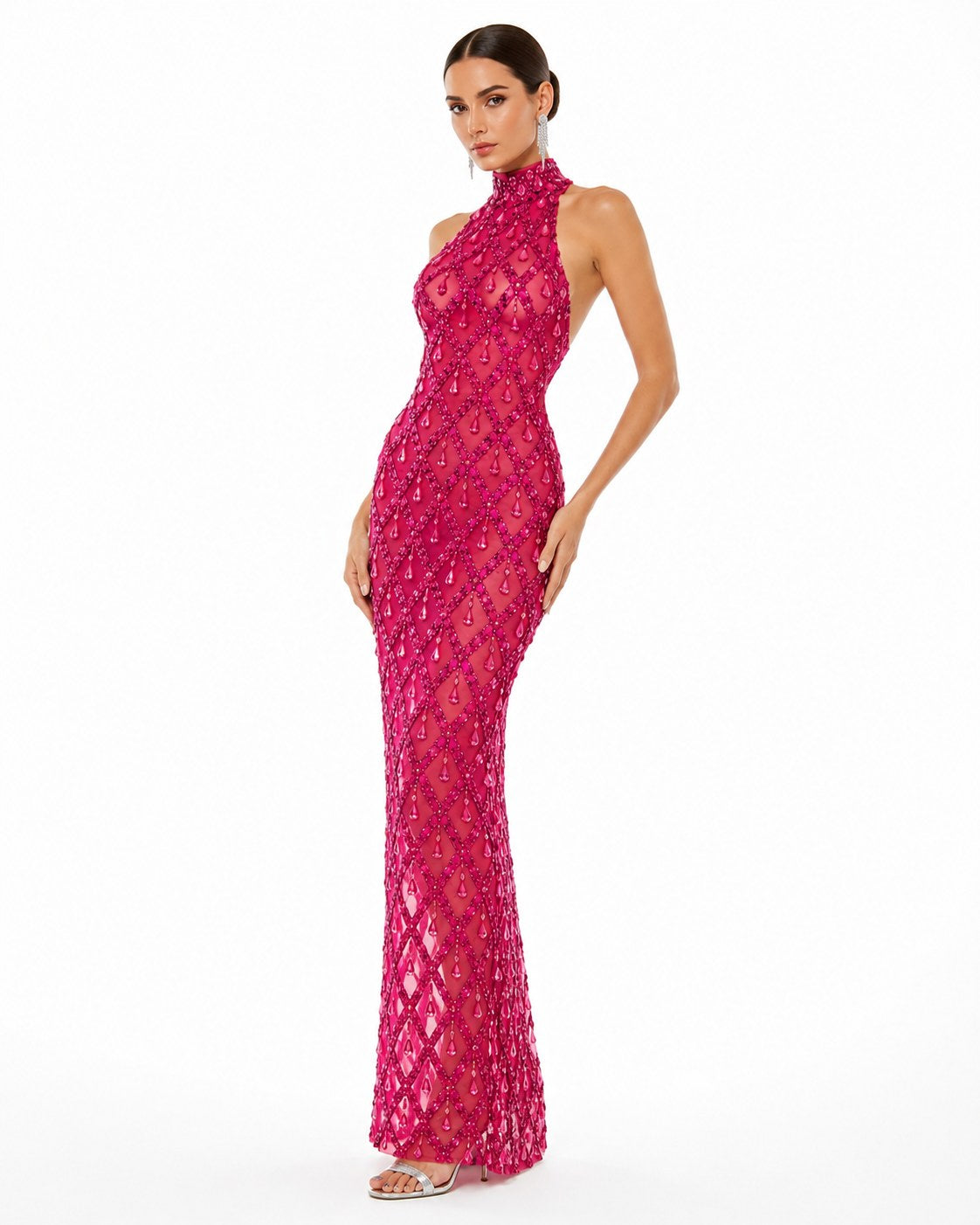 Orchidée Beaded Halter Gown