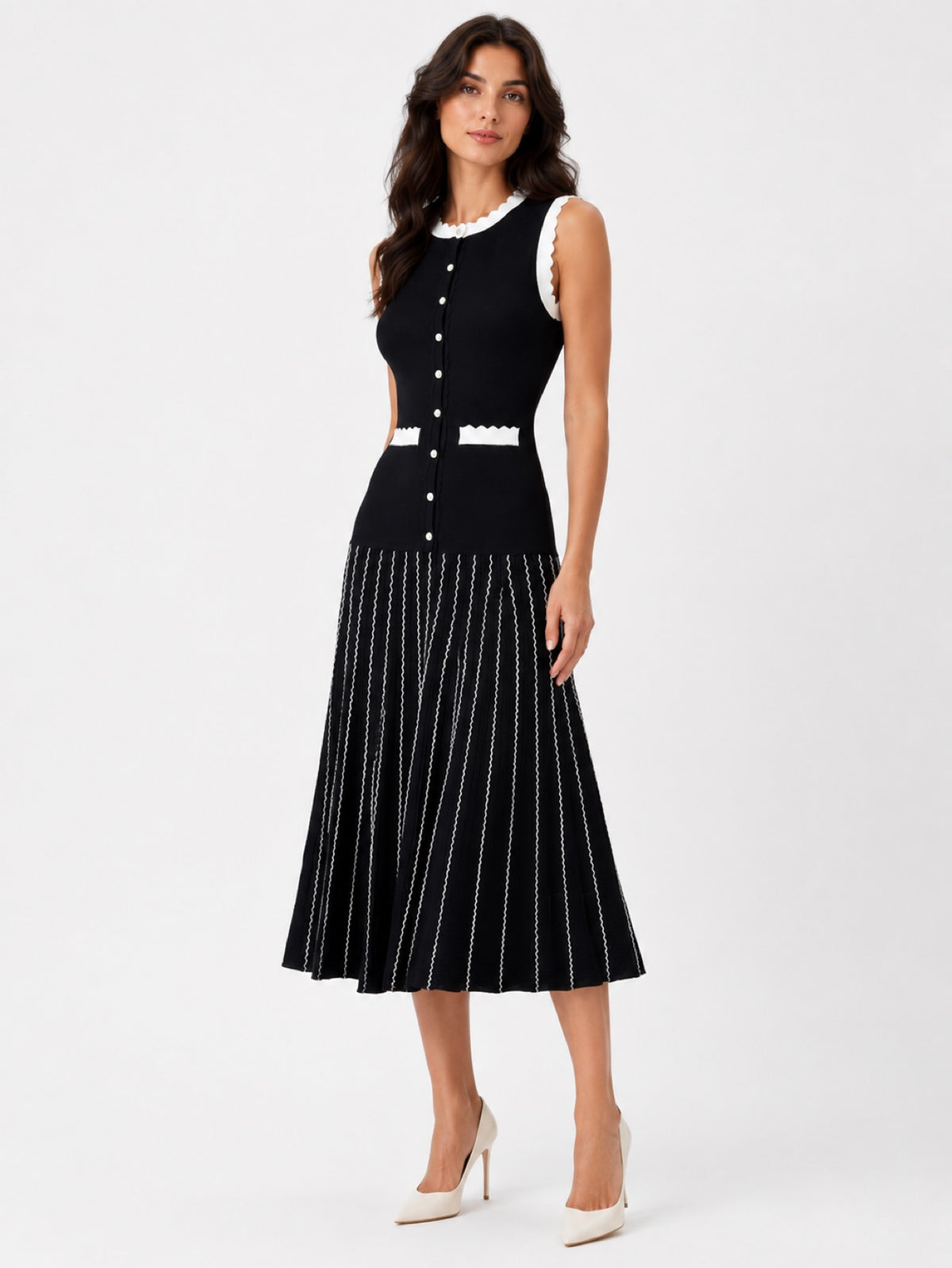 Riviera Pleated Midi Dress