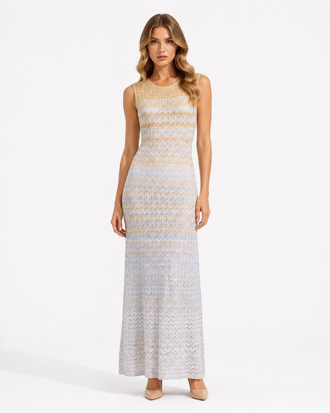 Salernes Chevron Knit Maxi Dress