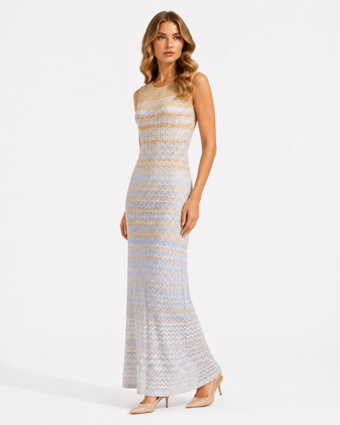 Salernes Chevron Knit Maxi Dress
