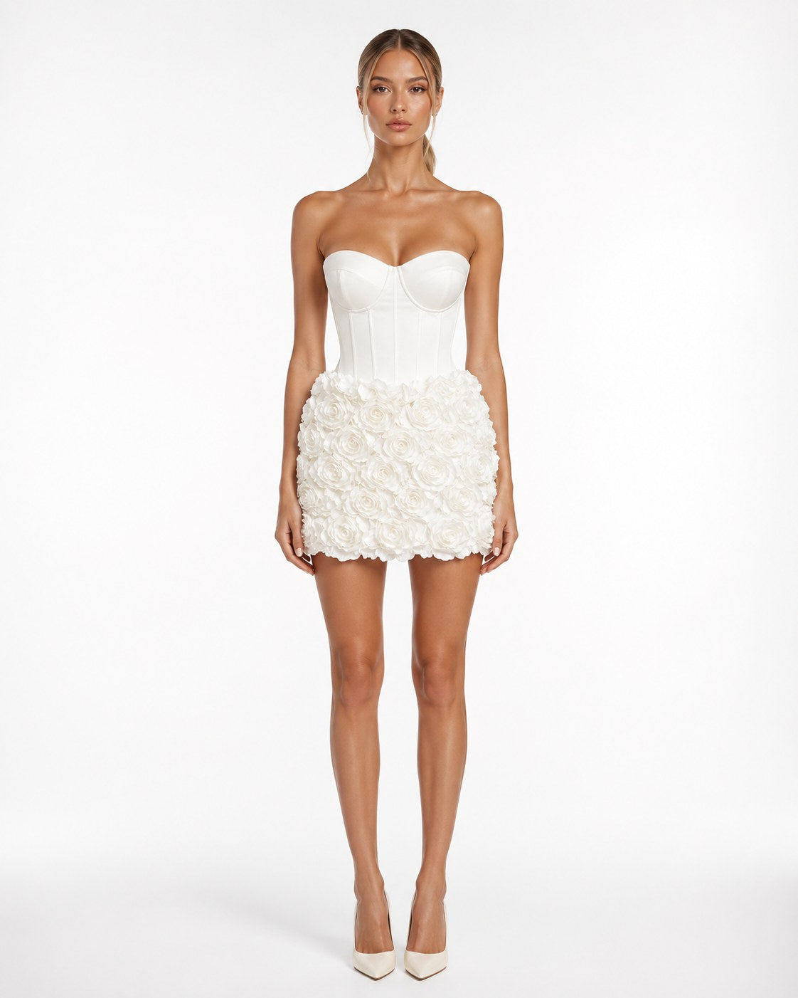 Tourrettes Rosetten-Korsett-Minikleid