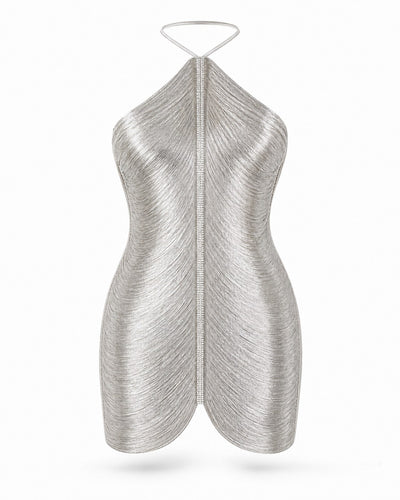 Robe Mini Valescure en Lamé