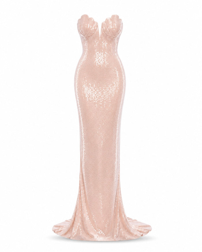 Vence Sequin Fishtail Gown