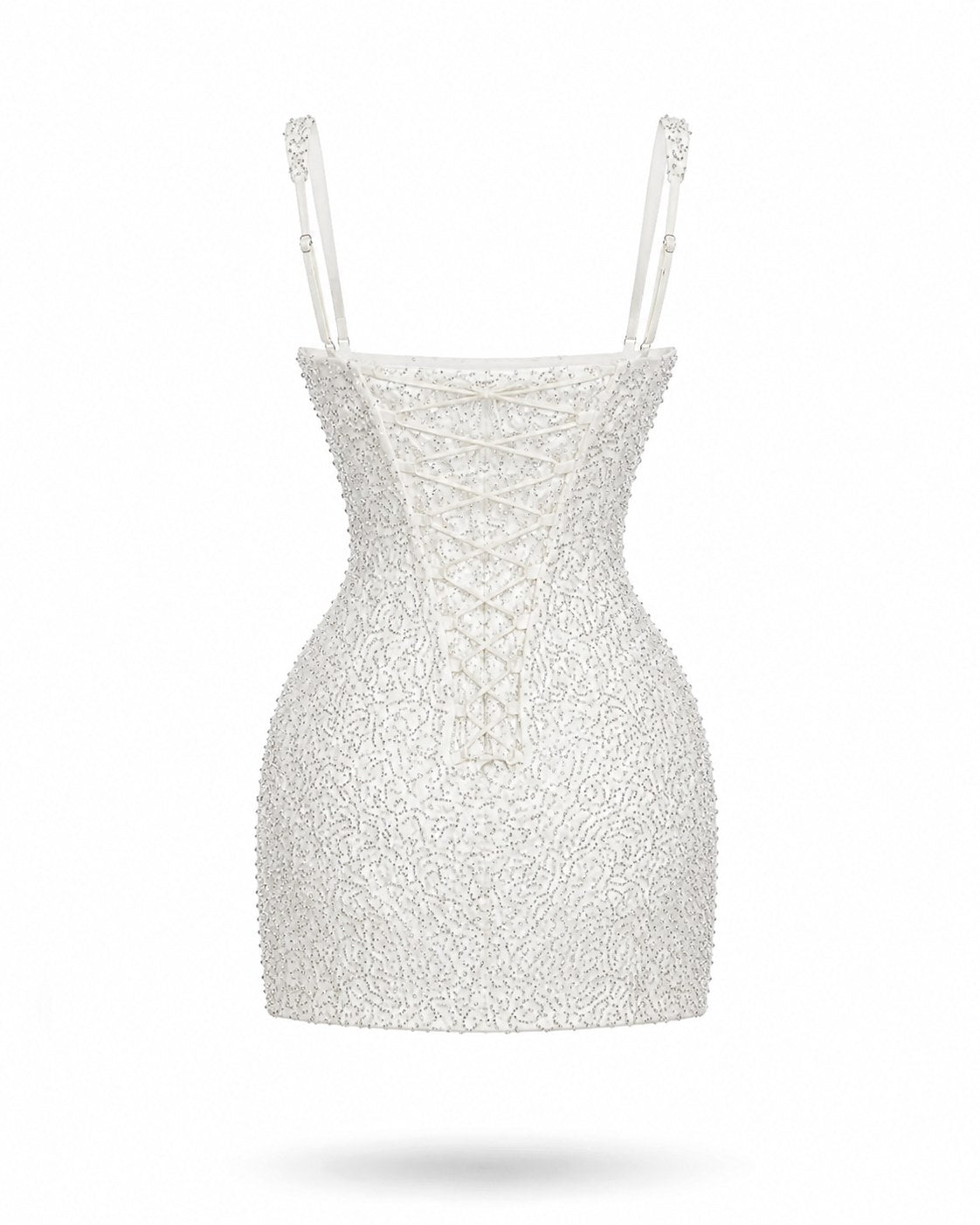 Vestido corto de perlas Villecroze