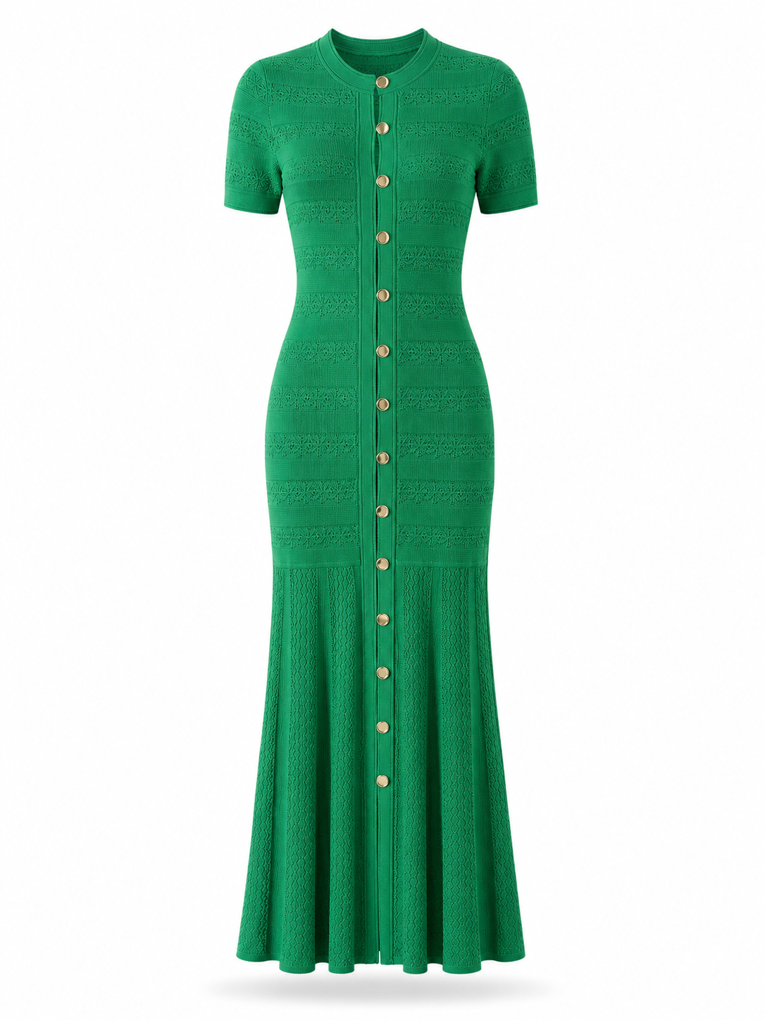 Mérindol Emerald Button Knit Maxi Dress