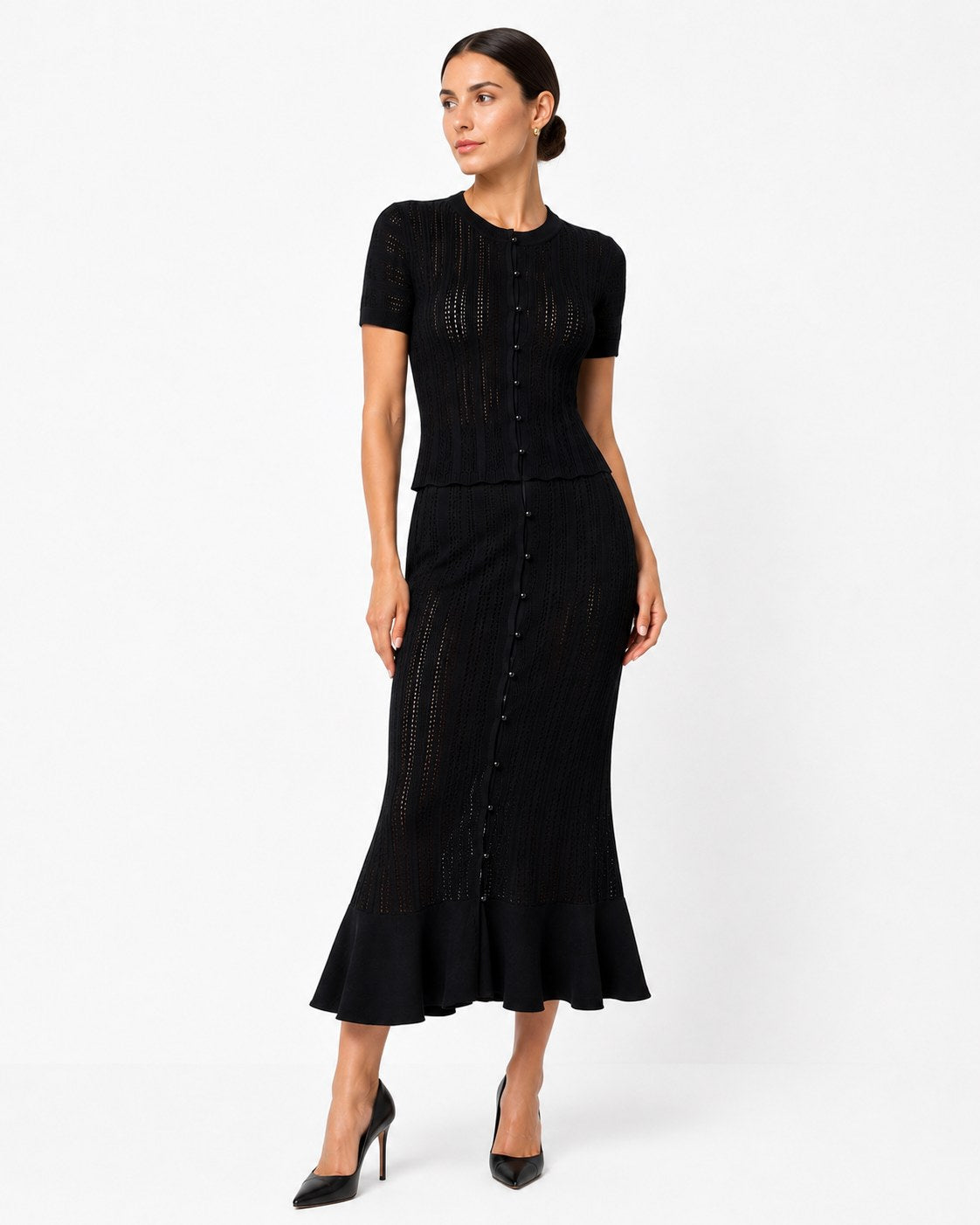 Vestido midi cola de pez de punto pointelle Sormiou