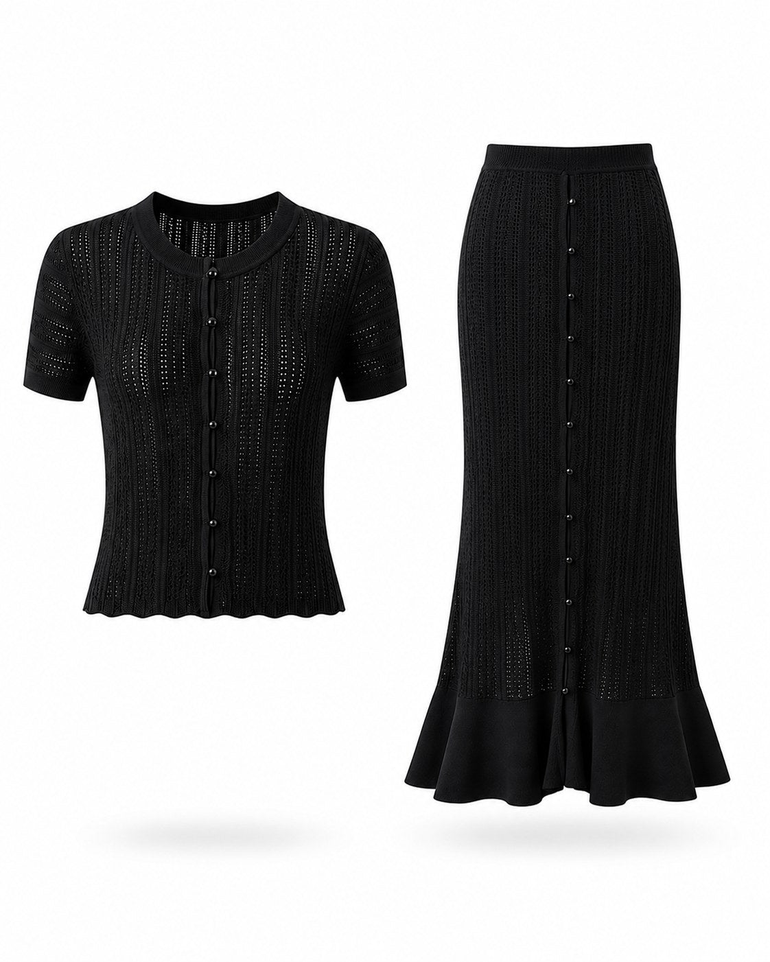Morgiou Pointelle Strick-Set