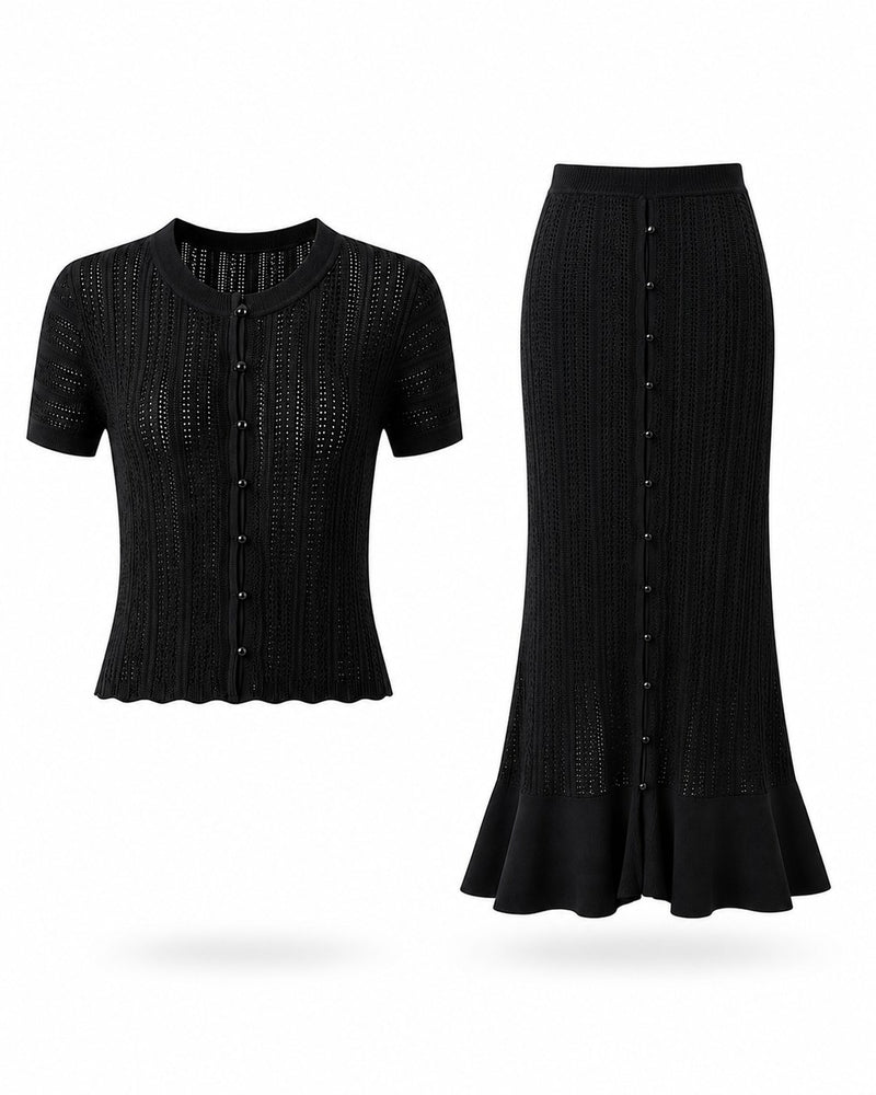 Morgiou Pointelle Knit Set