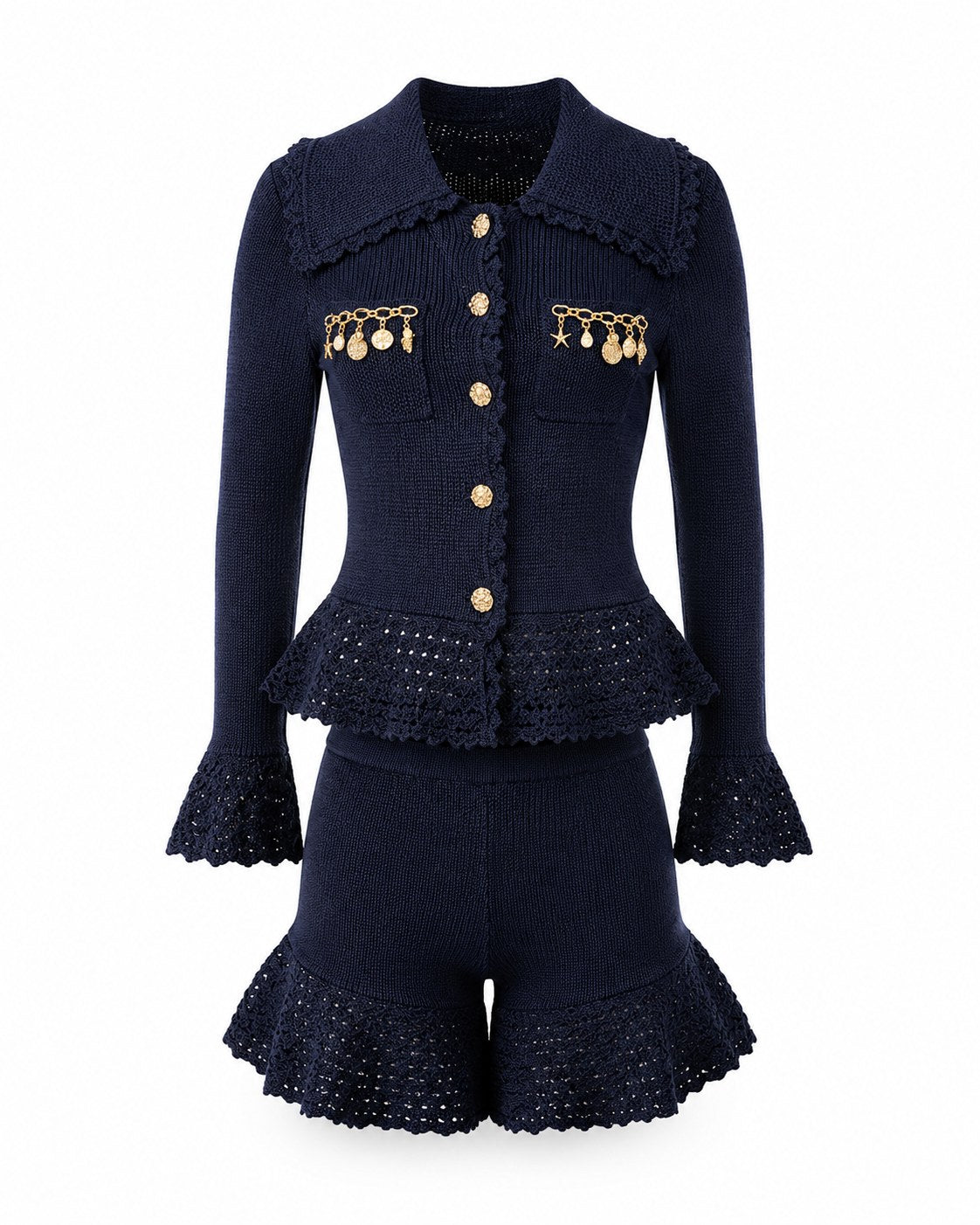Garoupe Peplum Knit Set