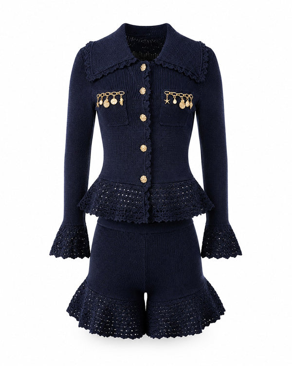 Σετ Πλεκτό Peplum Garoupe
