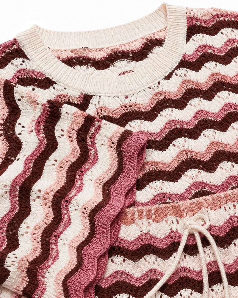 Ensemble en maille chevron Roquebillière on model