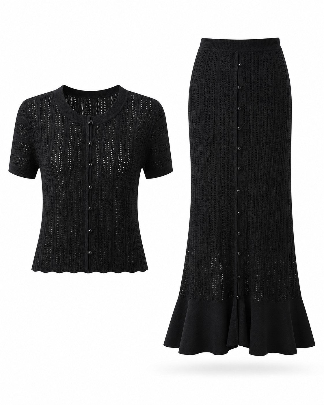 Morgiou Pointelle Strick-Set