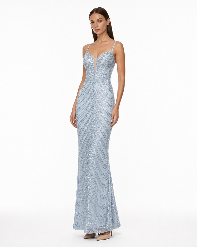 Sainte-Agnès Sequin Gown on model