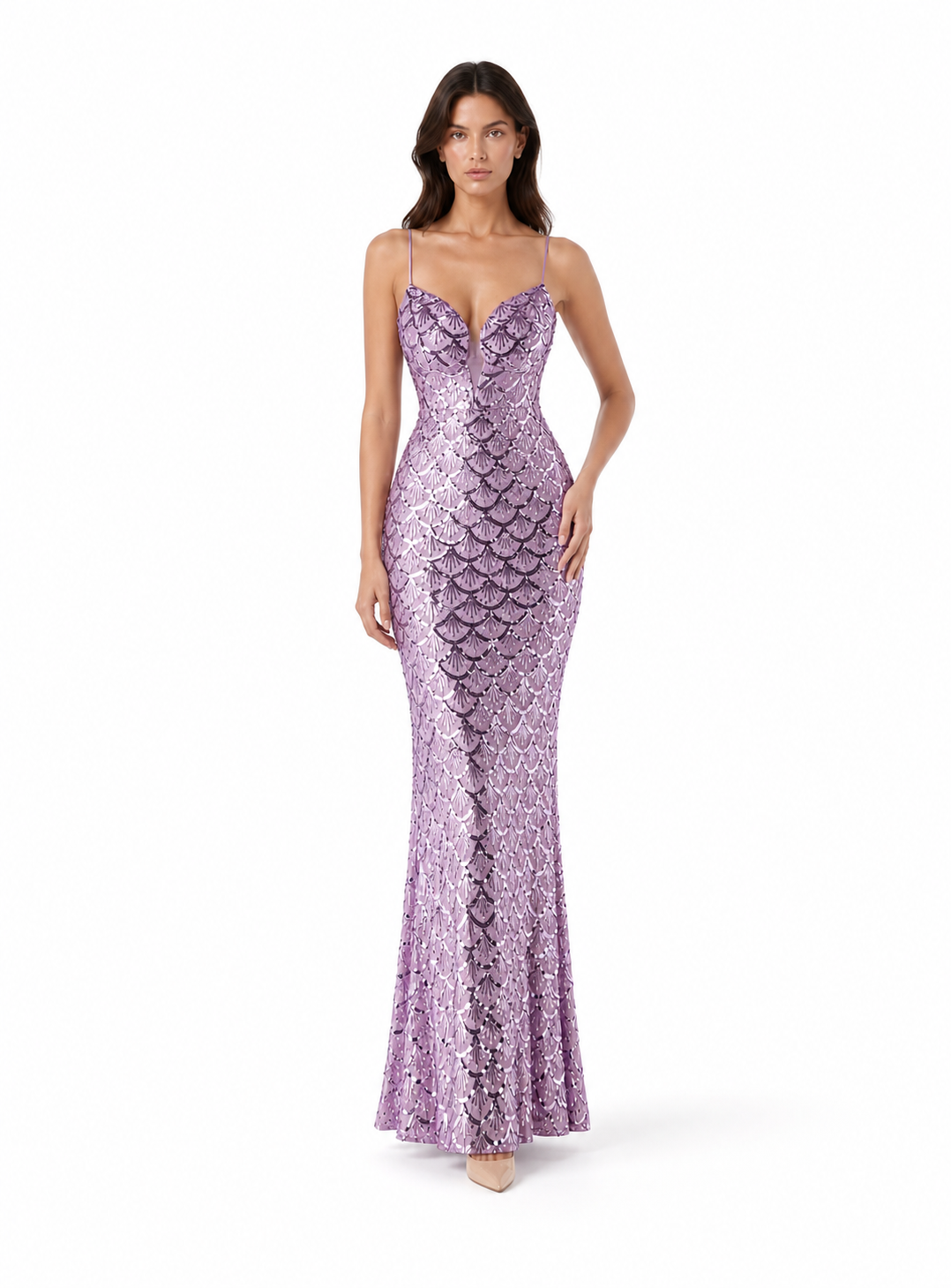 Saorge Sequin Fishtail Gown