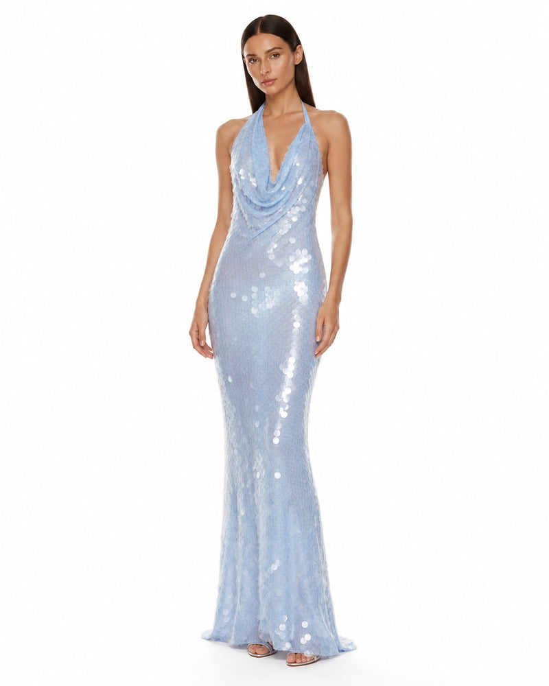 Cap-Ferrat Sequin Gown on model