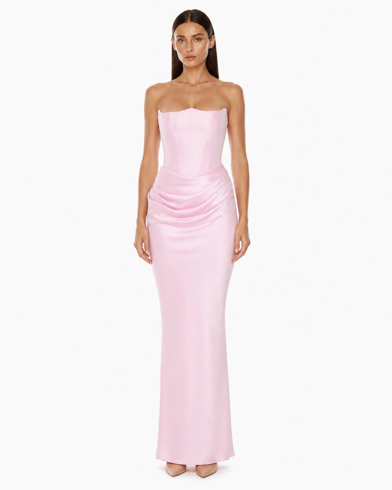 La-Môle Pink Gown on model