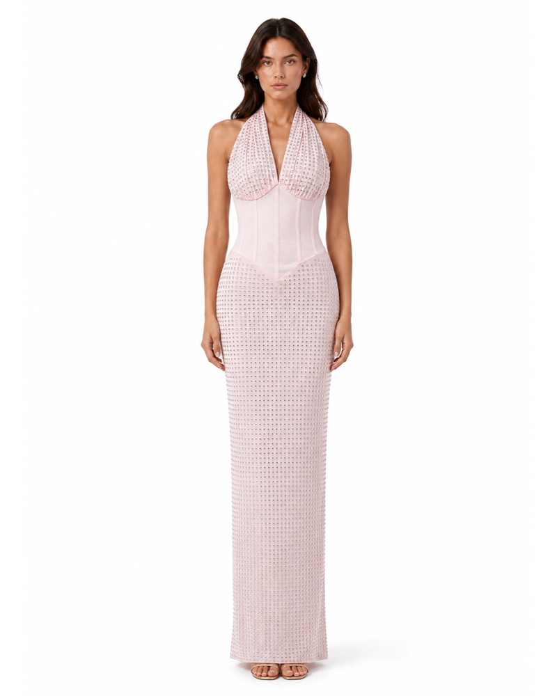 Saint-Paul Rhinestone Gown on model