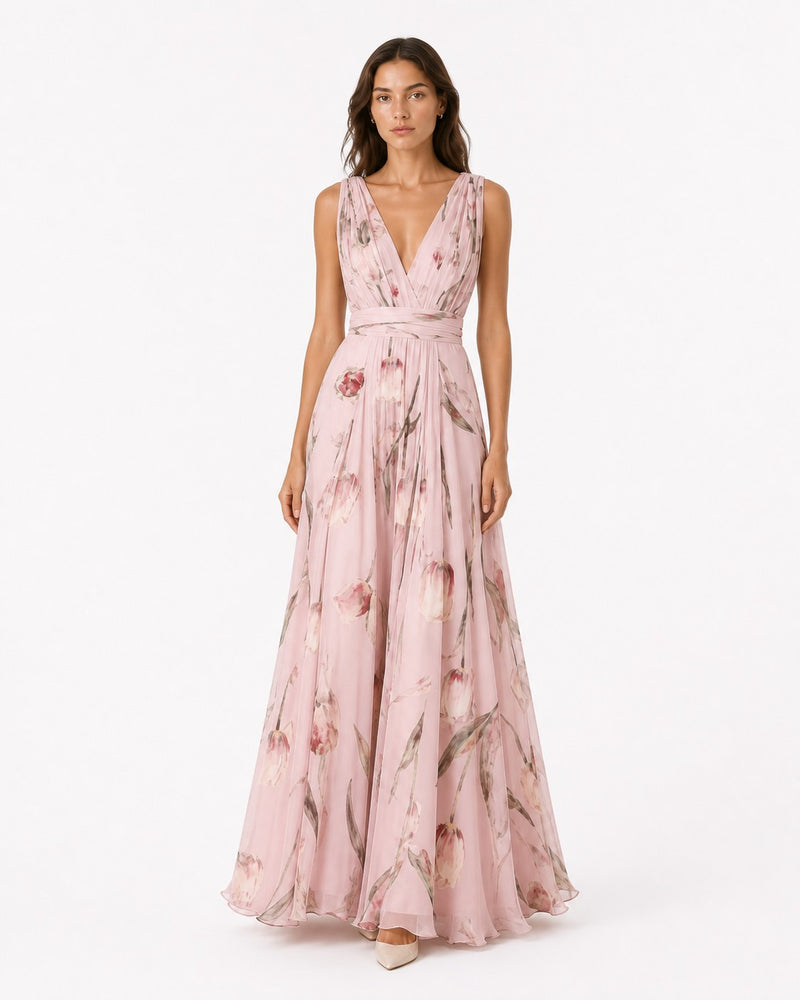 Grasse Tulip Gown on model