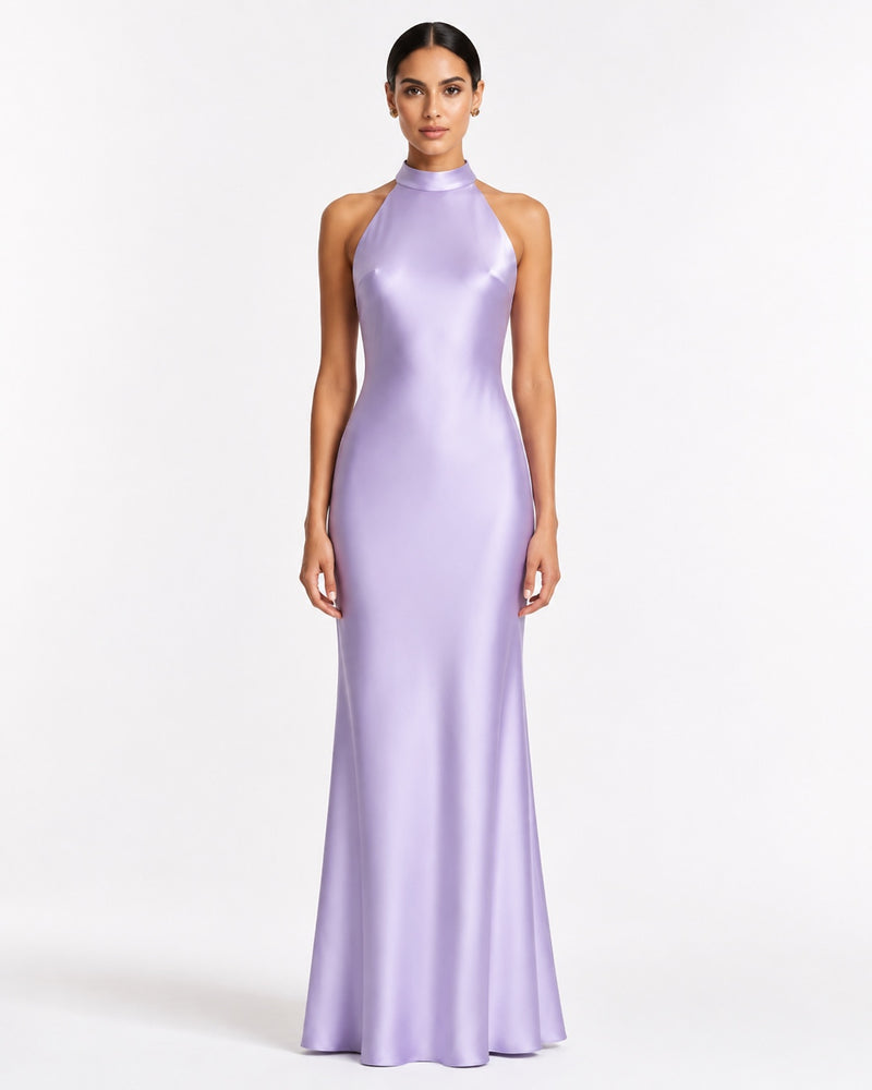 Solliès Satin Gown on model
