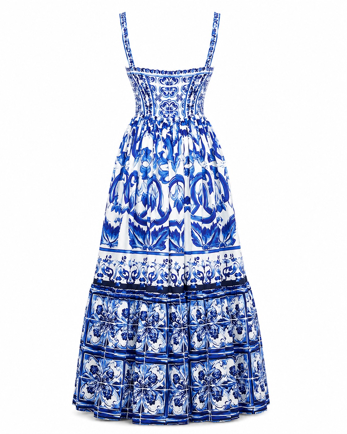 Menton Porcelain Print Midi Dress