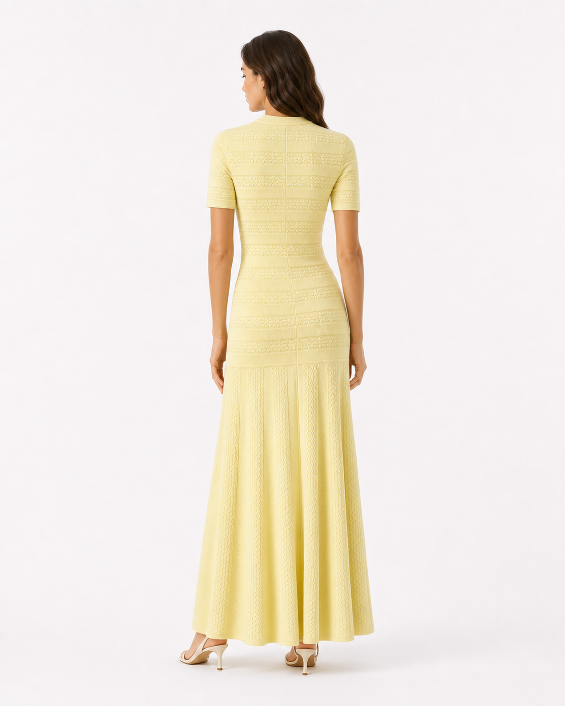 Mérindol Butter Yellow Button Knit Maxi Dress