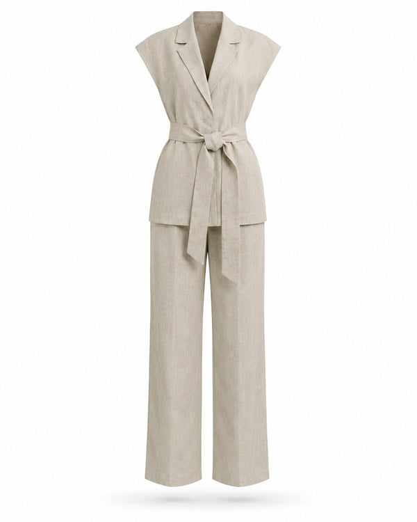 Giens Linen Waistcoat Suit