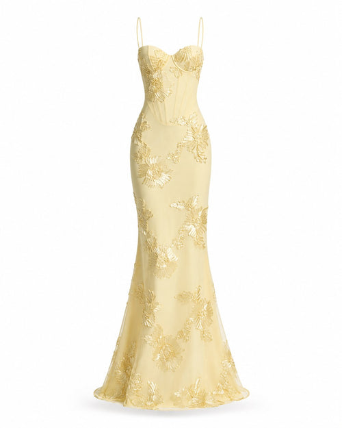 Brégançon Appliqué Gown