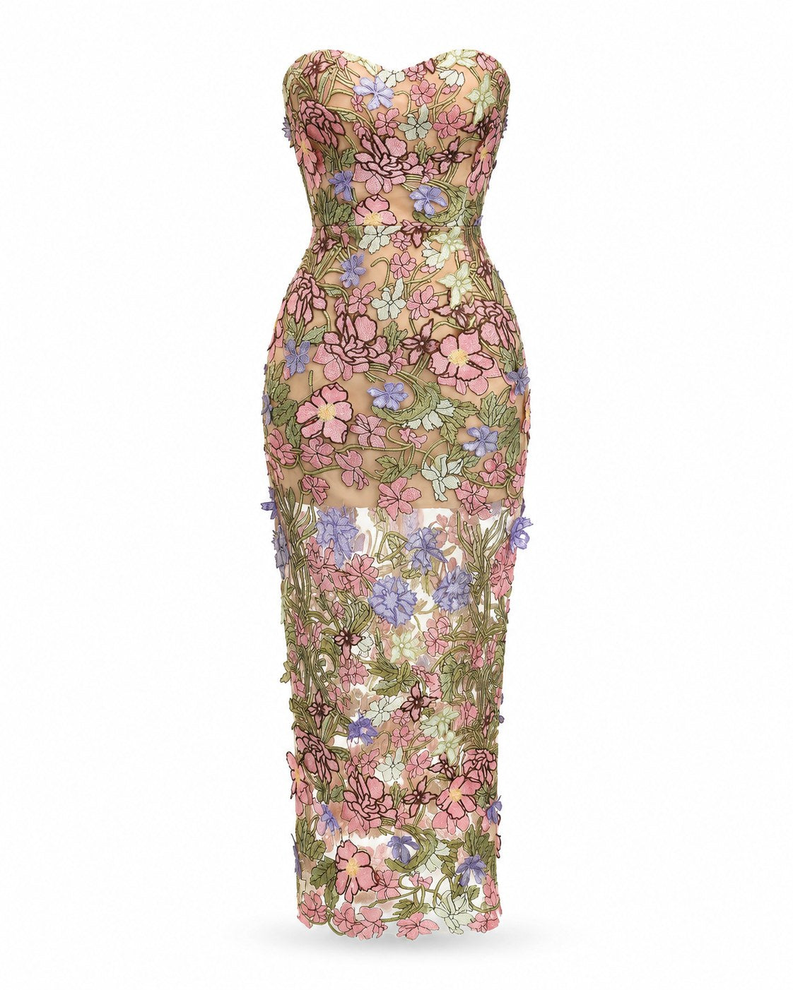 Peillon Blumenbesticktes Korsettkleid