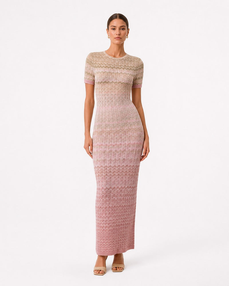Coaraze Ombré Knit Maxi Dress on model