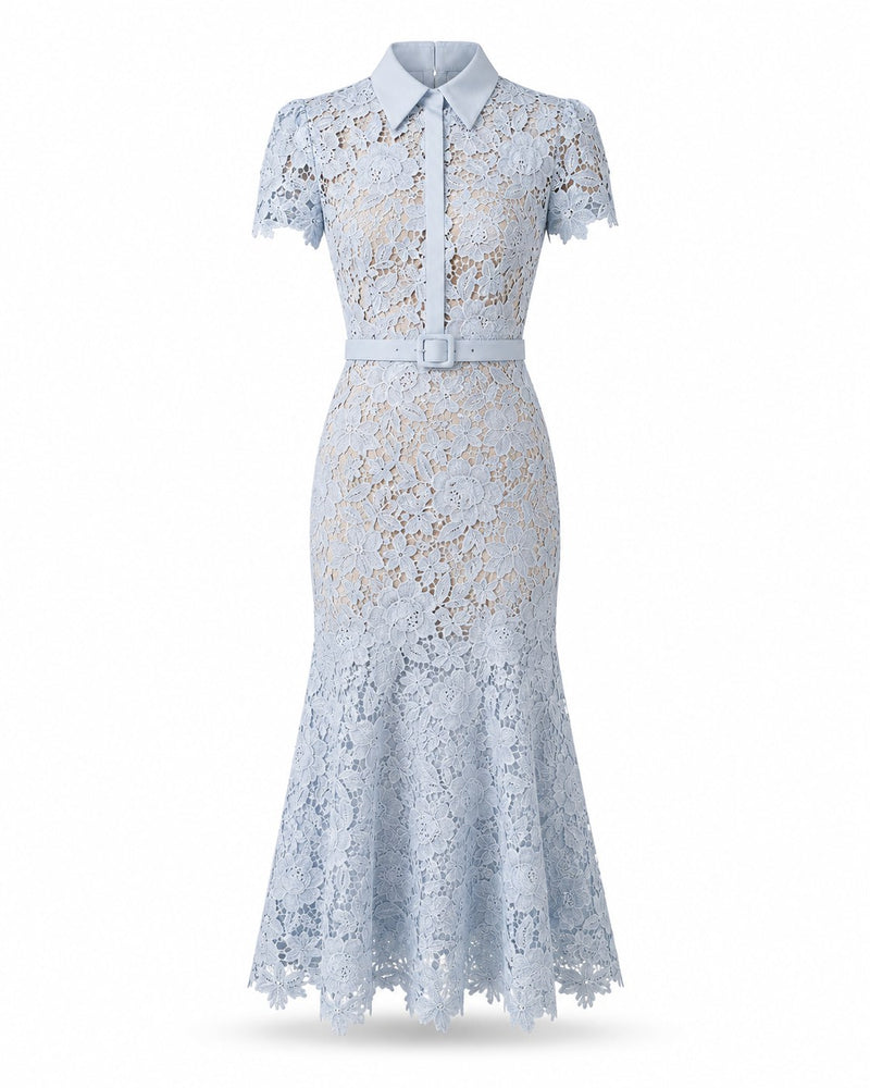 Gorbio Lace Fishtail Midi Dress