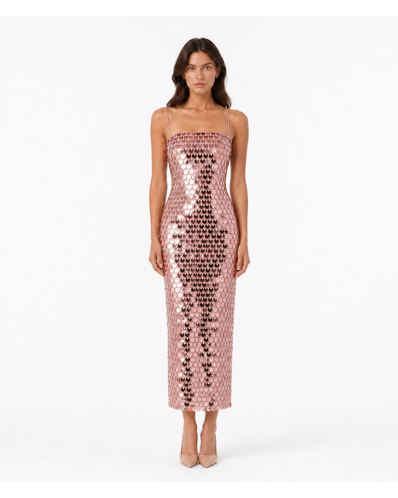 Moustiers Sequin Midi Dress on model