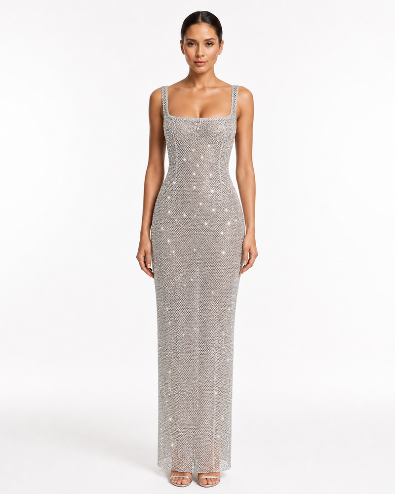 Éze Crystal Gown on model