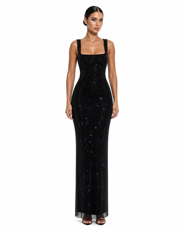 Tourrettes Crystal Gown on model